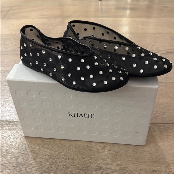 Khaite Black Polka Dot Flats - Picture 1 of 1